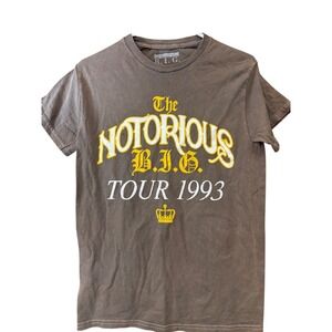 The Notorious BIG Tour 1993 Graphic T-Shirt Brown Brooklyn Mint Mens Small SM